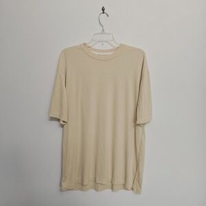 Burma Bibas Mens Shirt Small Yellow Soft Ribbed Texture Modal Basic Casual Tee M